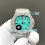 1:1 Clone E7 Patek Philippe 5711 Limited Edition Nautilus Tiffany Blue Dial Diamond Watch 